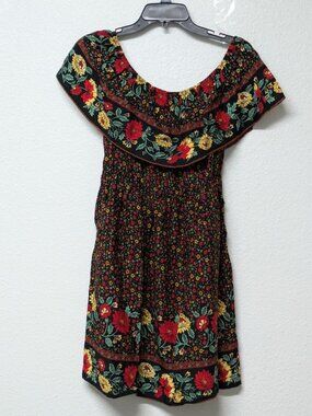 Women's Floral Off-Shoulder Ruffle Mini Dress